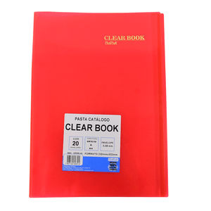 PASTA CLEAR BOOK C/20 PLAST VERMELHA R.5651/3187