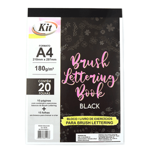 BLOCO LIVRO LETTERING A4 180GRS 20FLS PRETO