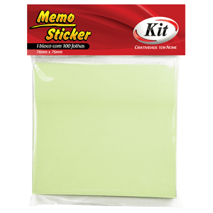 BLOCO PARA RECADO 76X76MM VERDE PASTEL R.21601-28