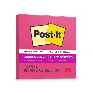 BLOCO POST-IT 654 76X76MM C/90FLS PINK NEON HB004309959