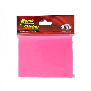 BLOCO P/RECADO 75X100MM ROSA NEON MS-4X3-NPK
