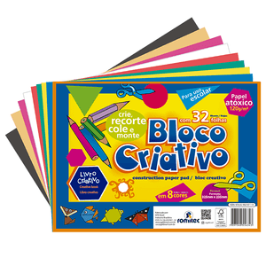 BLOCO CRIATIVO E LIVRO A4 120G 32FLS 8CORES 6734RL