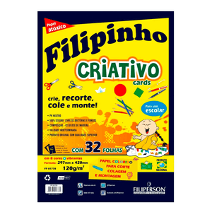 BLOCO FILIPINHO CRIATIVO A3 32FLS 120GRS C/8 CORES R.1778