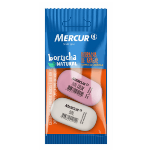 BORRACHA MERCUR OVAL BRANCA+ROSA. BLISTER R.1010301034