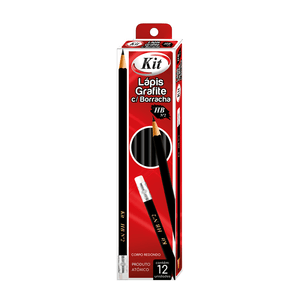 LAPIS GRAFITE C/BORRACHA KIT N2 PRETO R.140.0004