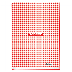 CADERNO BROCH. C/D 1/4  96FLS XADREZ 6124 VERMELHO