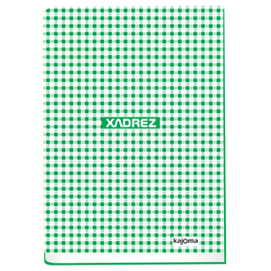 CADERNO BROCH. C/D 1/4  96FLS XADREZ VERDE