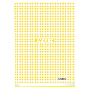 CADERNO BROCH. C/D 1/4  96FLS XADREZ AMARELO
