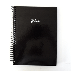 CADERNO UNIV. C/D FOLHA PRETA 96FLS BLACK