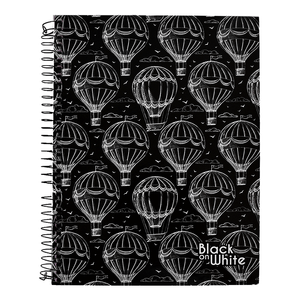 CADERNO UNIV. C/D  1X1 F BLACK WHITE 96FLS