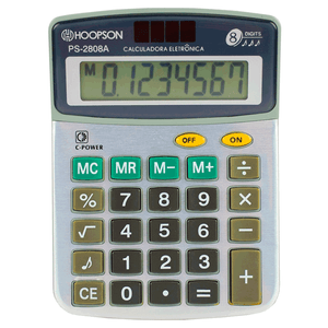 CALCULADORA DE MESA PS-2808 BATERIA 8 DIGITOS