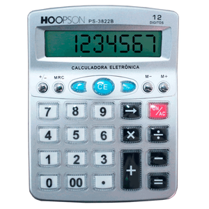 CALCULADORA DE MESA PS-3822B 12 DIGIT PILHA
