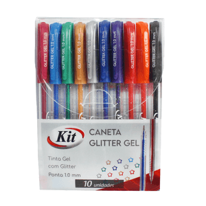 CANETA GEL WIN GLITTER BLISTER C/10 UNIDADES