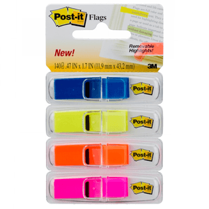 POST-IT FLAGS TRANSP  4 CORES NOVO HB004193486