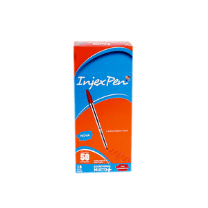 CANETA INJEX PEN PONTA MEDIA 1.0MM VERMELHO