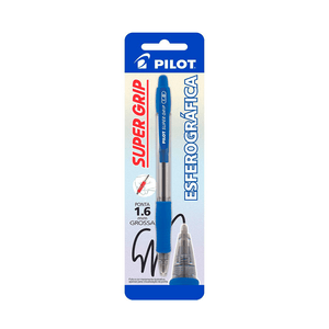 CANETA SUPER GRIP 1.6MM AZUL BLISTER