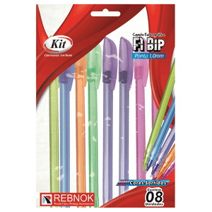 CANETA KIT F1 BIP C/8 BLISTER SORTIDA