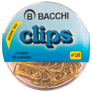 CLIPS DOURADO N.0 1/0 C/50 CX PLASTICA R.1404-7