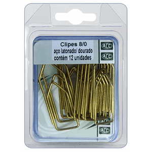 CLIPS LATONADO DOURADO 8/0 BLISTER C/12 R.11.14-8