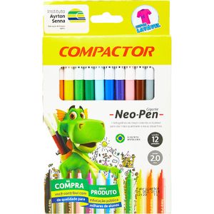 Caneta Hidrográfica Compactor Neo-Pen Gigante 12 Cores