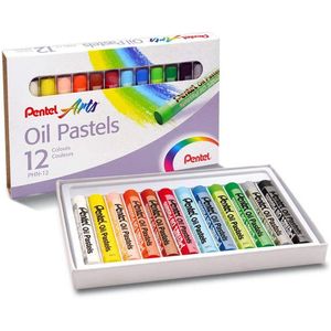 Giz Pastel Pentel Oleoso Com 12 Cores PHN-12