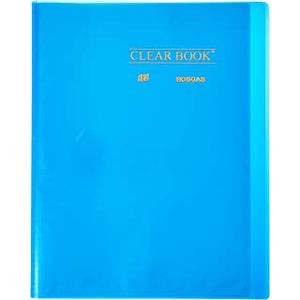 Pasta Catálogo Yes Clear Book A4 com 50 Sacos Transparente Azul