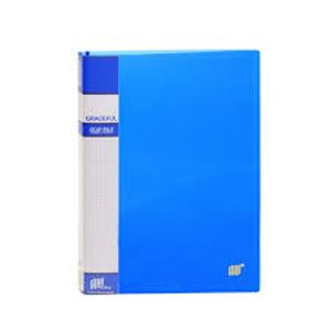 Pasta Grampo Mola Yes Plástico A4 Transparente Clip File 811PS Azul