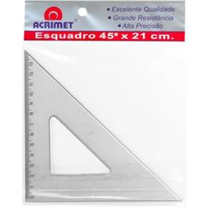 Esquadro Acrimet 45°x21cm Cristal 532.0