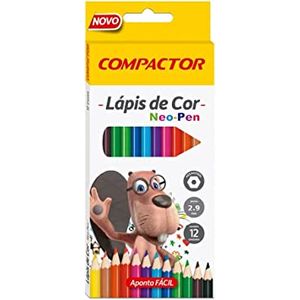 Lápis de Cor Compactor Neo-Pen hexagonal 12 Cores