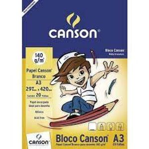 Bloco de Desenho Canson 140g A3 297x420mm 20 Folhas Branco 66667071