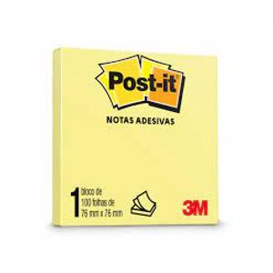 Bloco Post-it 3M 76x76mm 100 Folhas Amarelo S-654 HB004088090