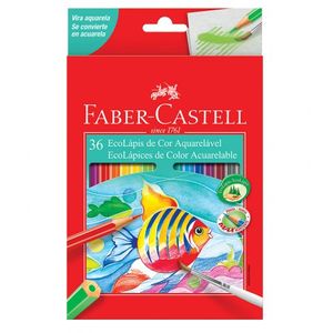 Lápis de Cor Faber Castell Ecolápis Aquarelável Sextavado 36 Cores 120236G