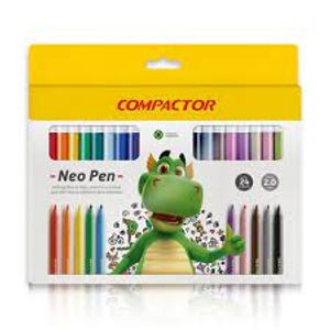 Caneta Hidrográfica Compactor Neo-Pen Gigante 24 Cores