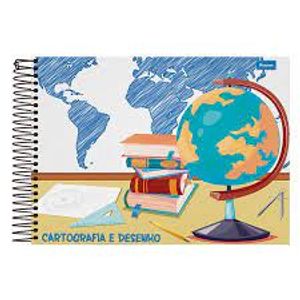 Caderno Cartografia e Desenho Foroni Art Studio Espiral Capa Dura 96 Folhas