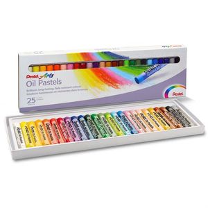 Giz Pastel Pentel Oleoso Com 25 Cores PHN-25