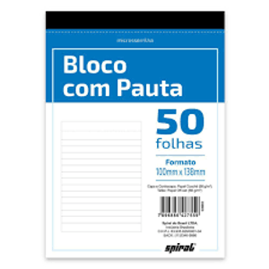 Bloco Pautado 1/4 147mmx202mm 50 Folhas