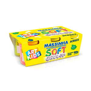 Massinha Model Soft Glitter 6crs X150g