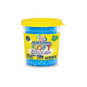 Massa Model Soft Glitter 150g Azul Acril