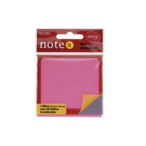 Notas Adesivas Rosa Transparente 50 Folhas - Molin