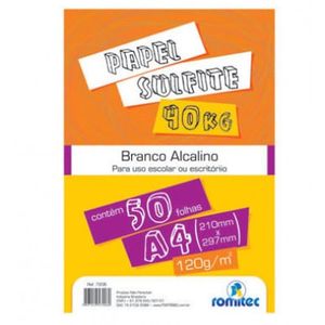 Papel Sulfite A4 40kg Branco C/ 50fls