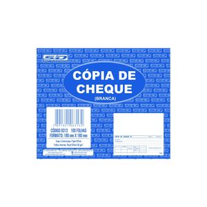 Bloco Cópia De Cheque Branco 100 Folhas - São Domingos