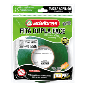 FITA ADESIVA 12X20 DUPLA FACE MASSA ACRILICA 0815000004