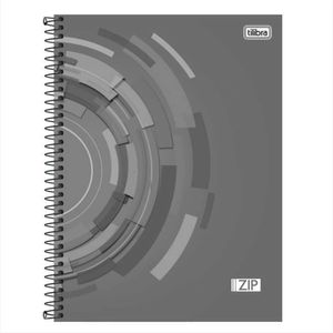 Caderno Tilibra Zip Espiral Capa Dura Universitário 1 Matéria 96 Folhas Preto