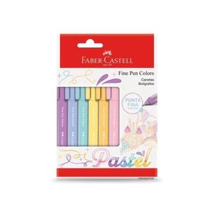 Caneta Fine Pen 6 Cores Pastel - Faber Castell