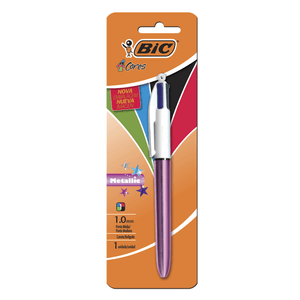 CANETA BIC 4 CORES CLASSICA ROSA METALLIC R.904222