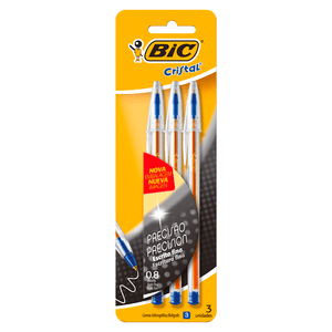 CANETA BIC CRISTAL PRECISAO C/3 AZ/VM/PT 835240