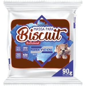 Massa de Porcelana Fria Biscuit 90 g Marrom - Polycol