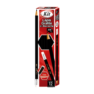 LAPIS GRAFITE C/BORRACHA KIT N 2 8003B HEXAGO PRETO