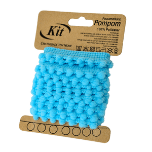 FRANJA POMPOM 5MM PP0.5X2M AZUL CLARO