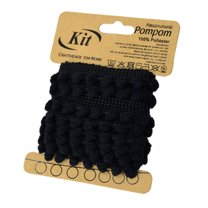 FRANJA POMPOM 5MM PP0.5X2M PRETO